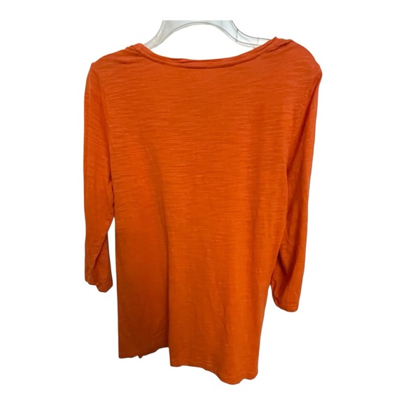 Chico's Orange Embellished Long Sleeve Top - Picture 2 of 3